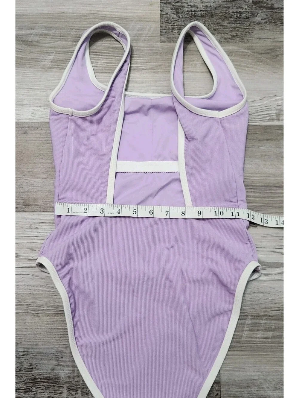 Lain Snow Swimsuit Size Medium Lavender One Piece Ocean Isle Ribbed Open Back